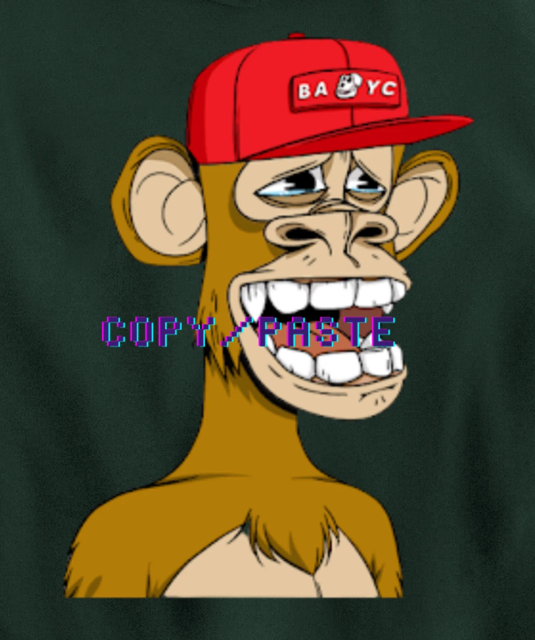 Bored Ape Yacht Club Inspired NFT attire, Copy/Paste Crypto Pullover Hoodie