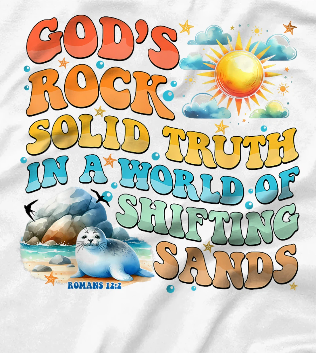 God's Rock Solid Breaker Rock Beach VBS 2024 Christian T-Shirt