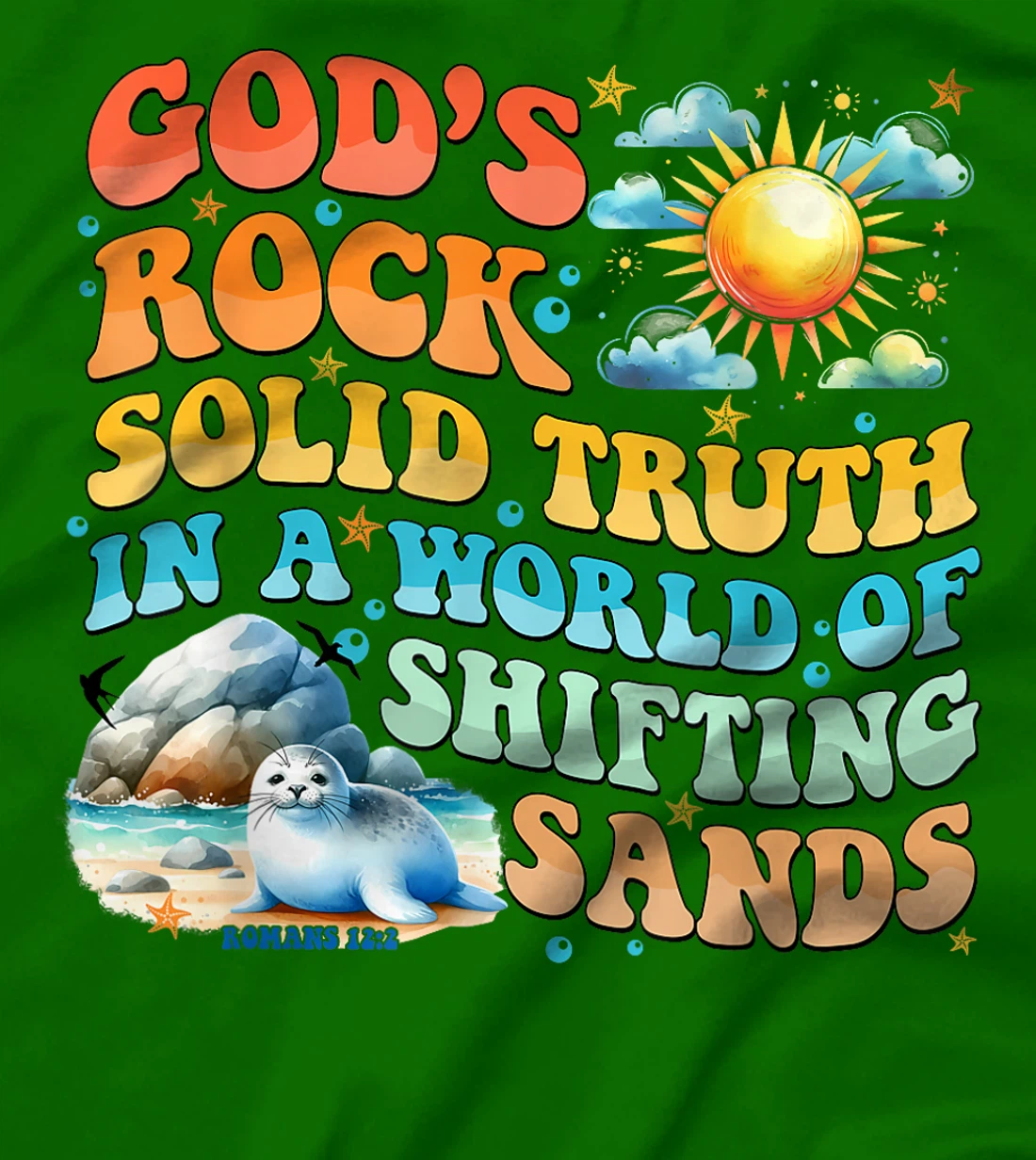 God's Rock Solid Breaker Rock Beach VBS 2024 Christian T-Shirt