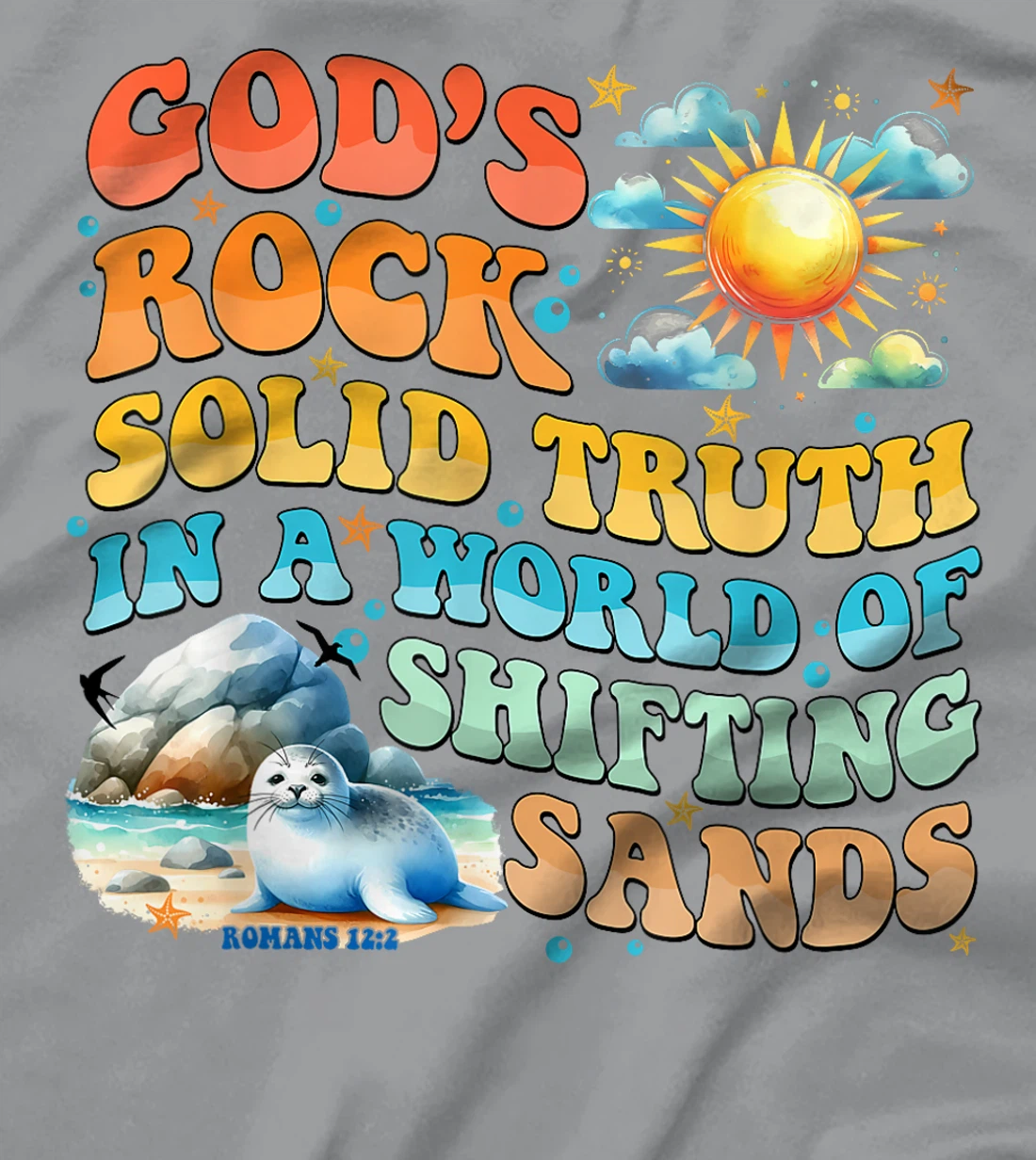God's Rock Solid Breaker Rock Beach VBS 2024 Christian T-Shirt