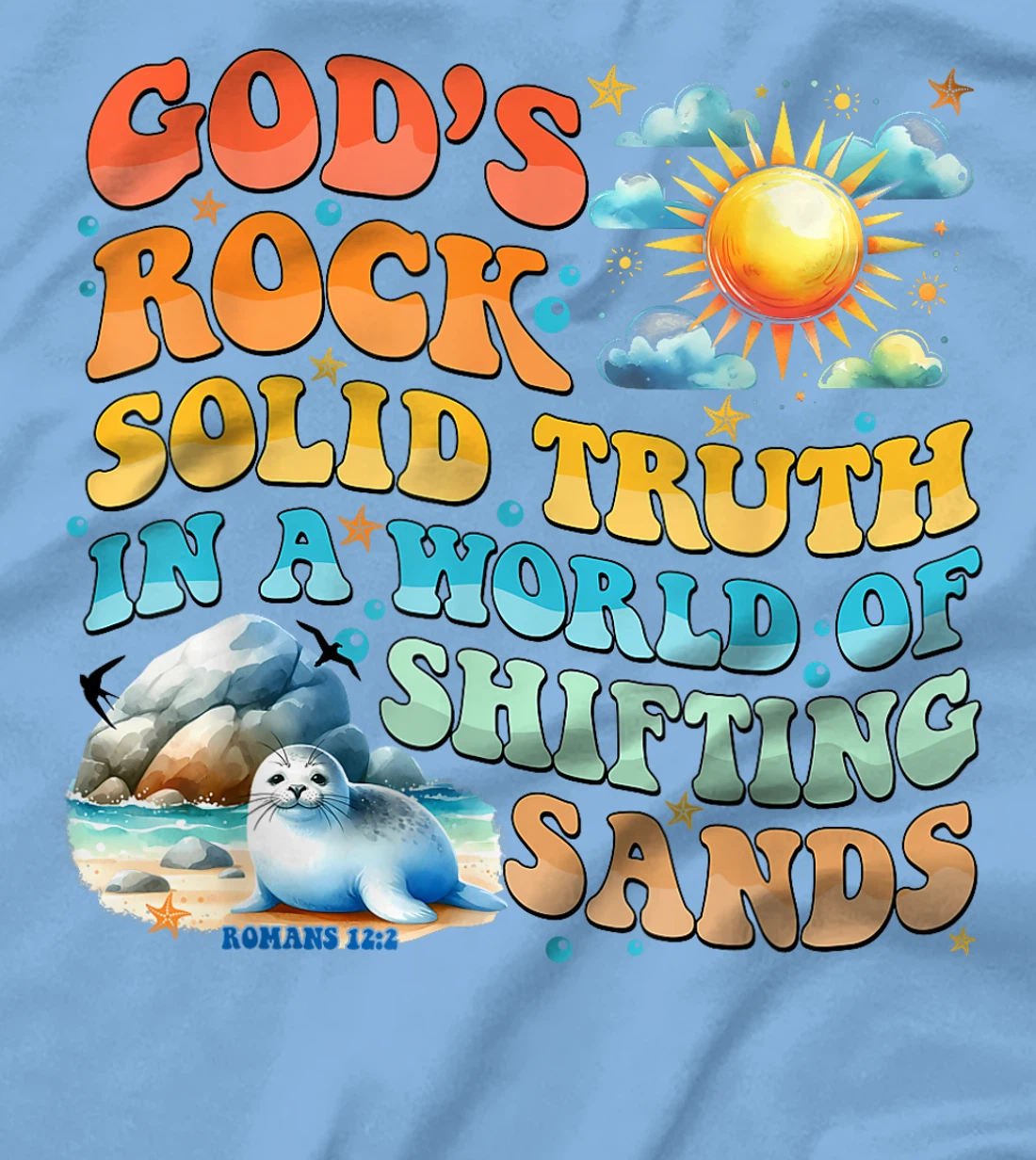 God's Rock Solid Breaker Rock Beach VBS 2024 Christian T-Shirt