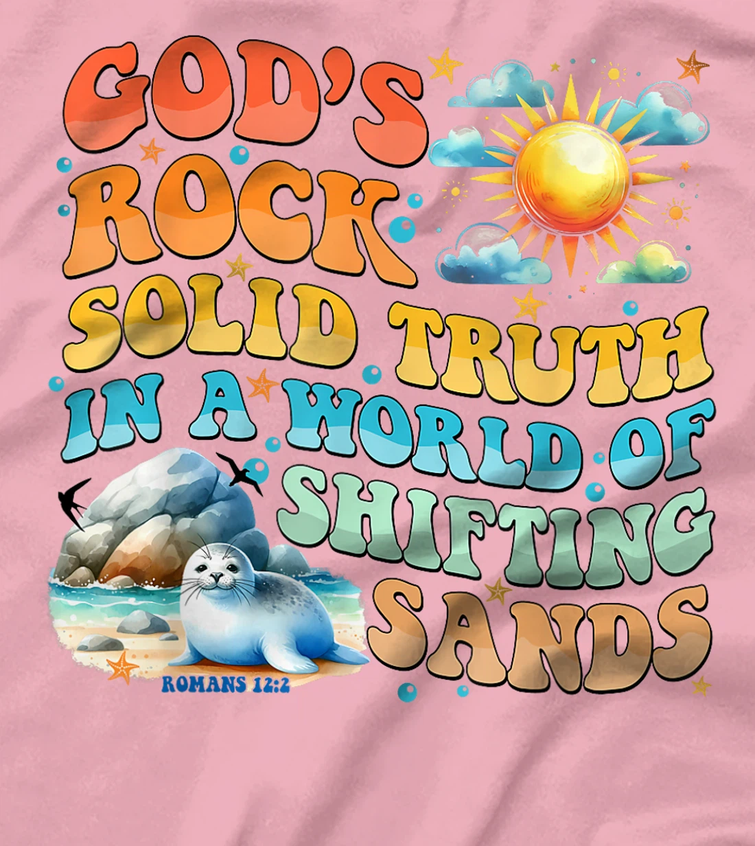 God's Rock Solid Breaker Rock Beach VBS 2024 Christian T-Shirt