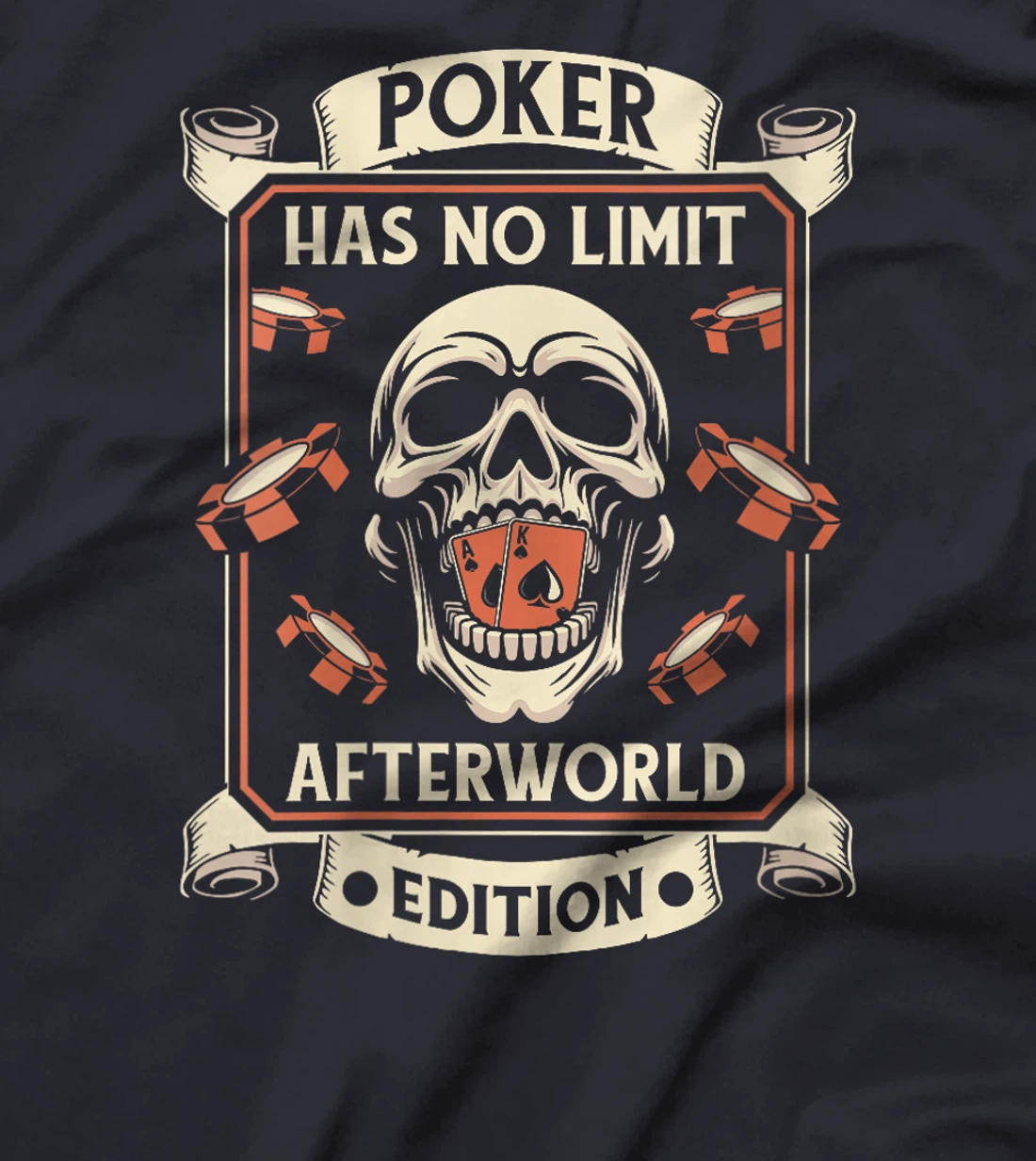 Womens Poker Skull Texas Holdem Gambler Gambling - Cards Poker T-Shirt