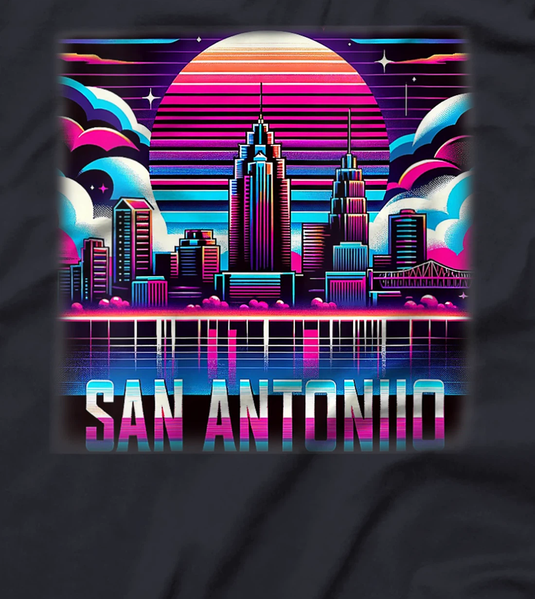 Womens San Antonio Texas TX Family Trip 80s 90s Retro City Skyline T-Shirt