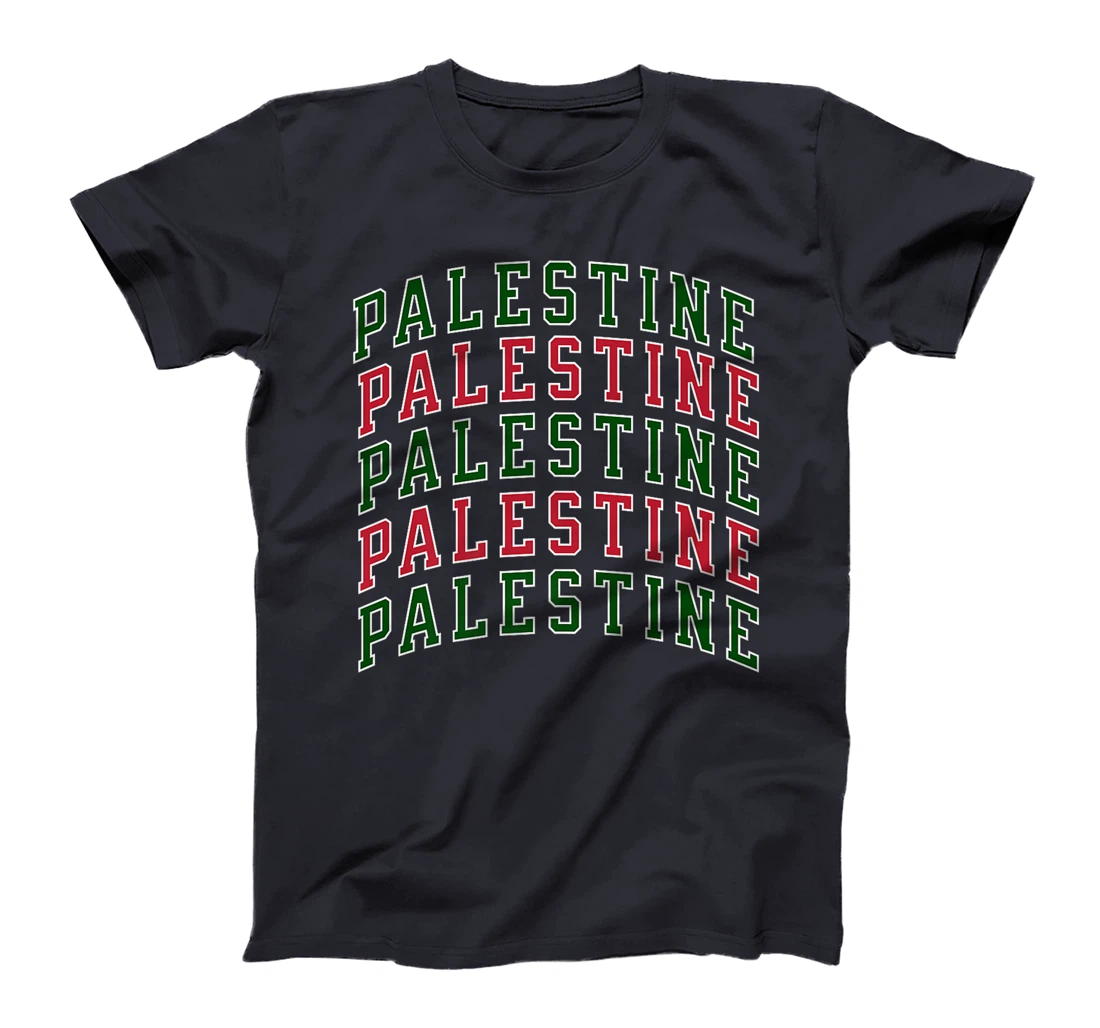 Womens Palestine Texas TX Vintage Sports Design Red Design T-Shirt