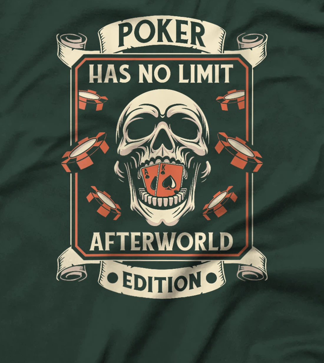 Womens Poker Skull Texas Holdem Gambler Gambling - Cards Poker T-Shirt