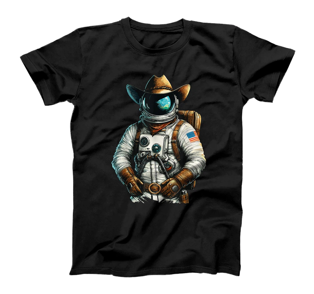 Western Rodeo Cowboy Hat Astronaut Texas Animals T-Shirt