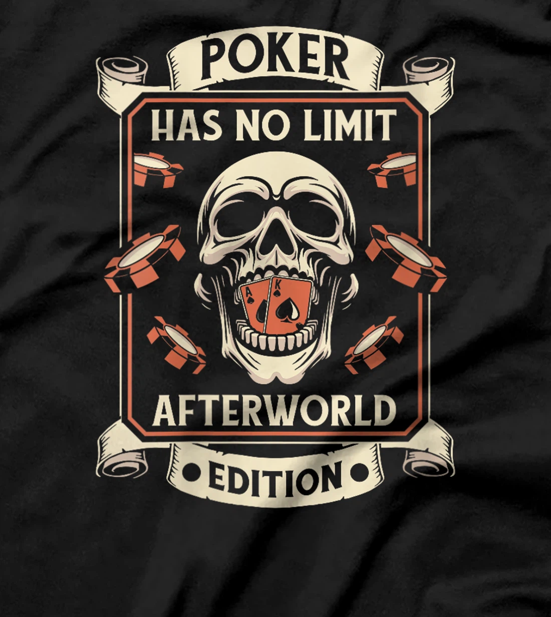 Womens Poker Skull Texas Holdem Gambler Gambling - Cards Poker T-Shirt