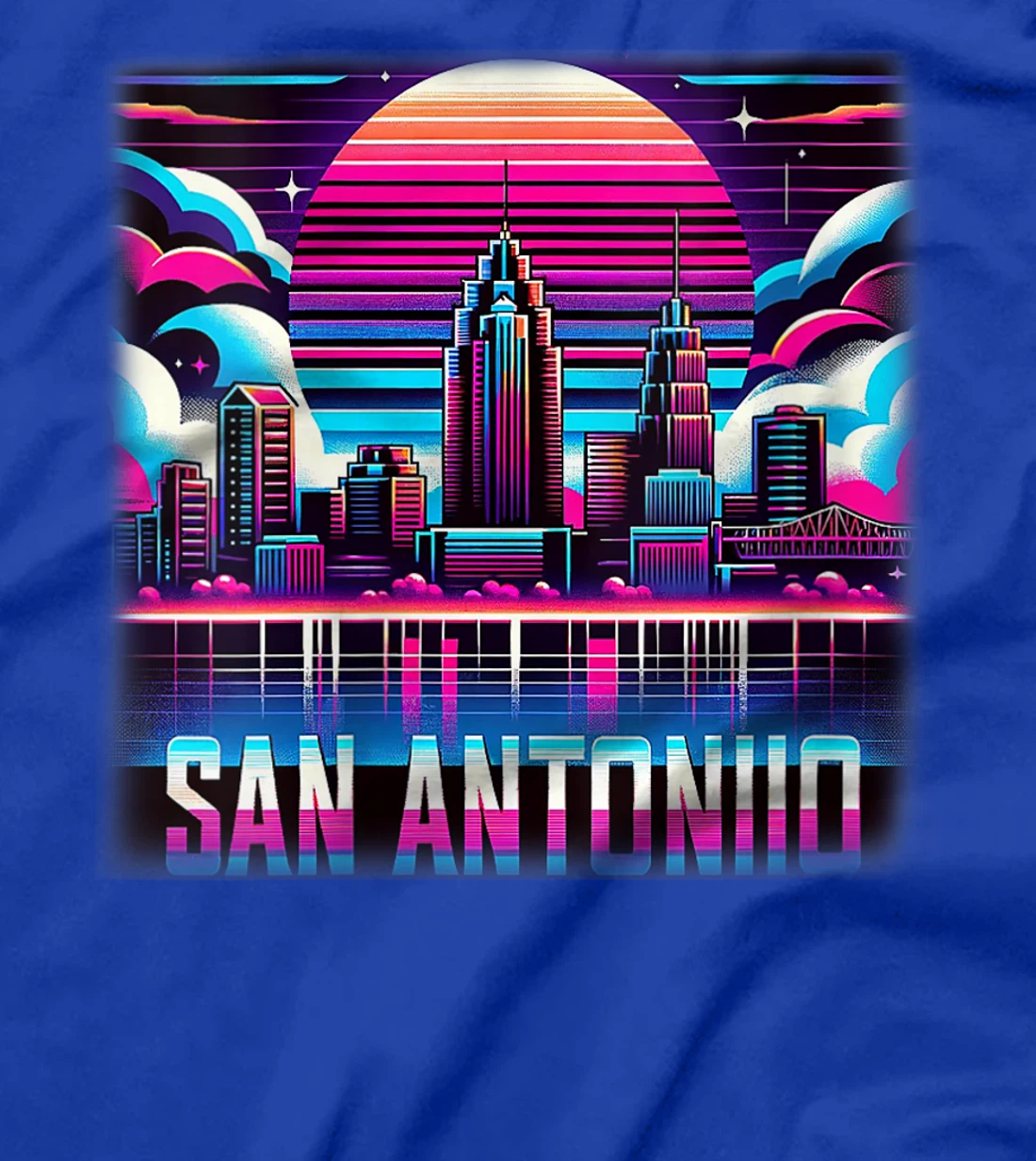 Womens San Antonio Texas TX Family Trip 80s 90s Retro City Skyline T-Shirt