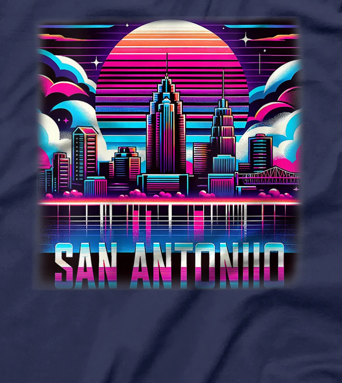 Womens San Antonio Texas TX Family Trip 80s 90s Retro City Skyline T-Shirt
