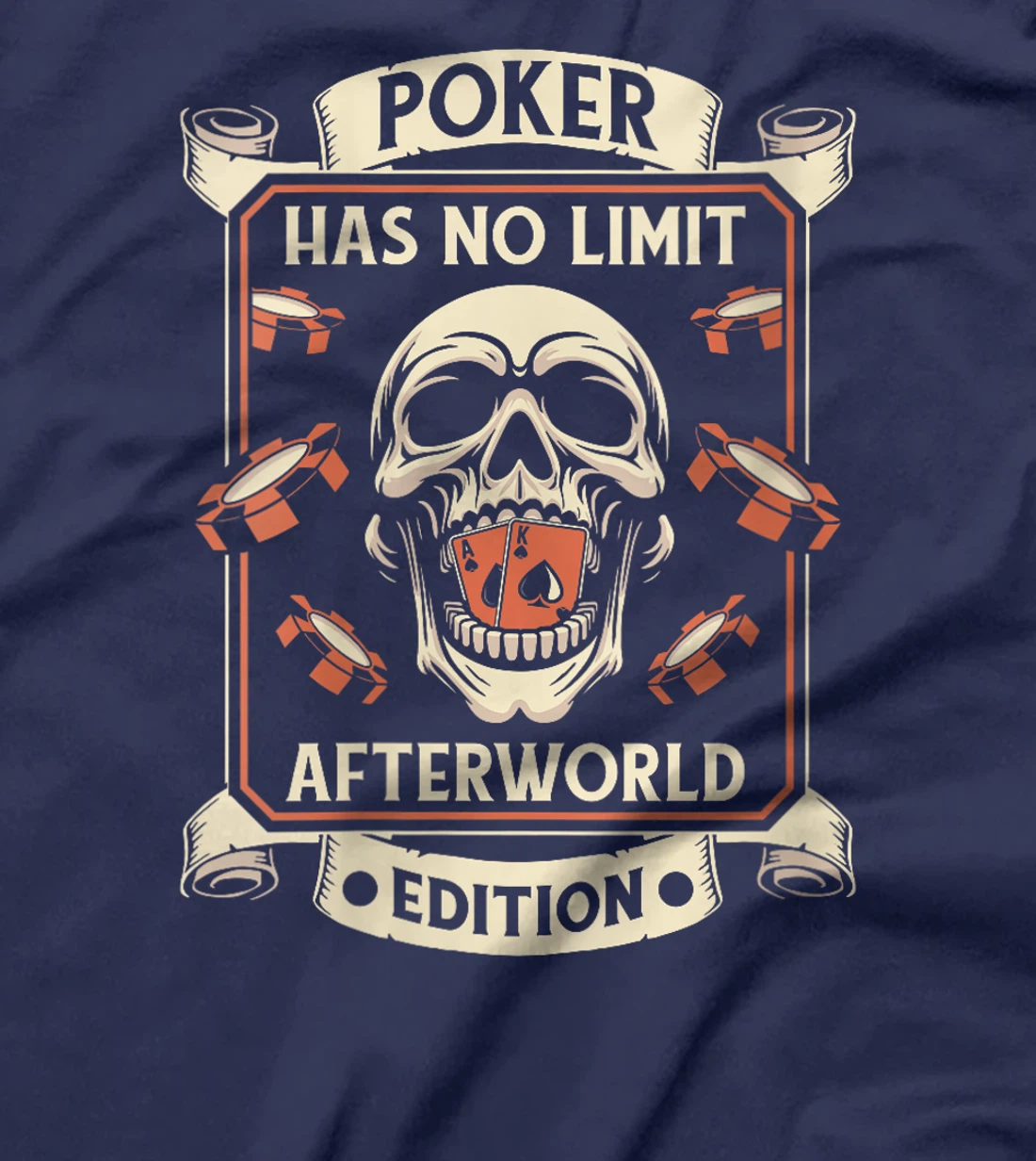 Womens Poker Skull Texas Holdem Gambler Gambling - Cards Poker T-Shirt