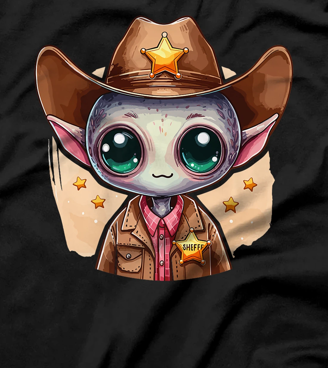 Western Rodeo Cowboy Hat Alien Texas Animals Premium T-Shirt