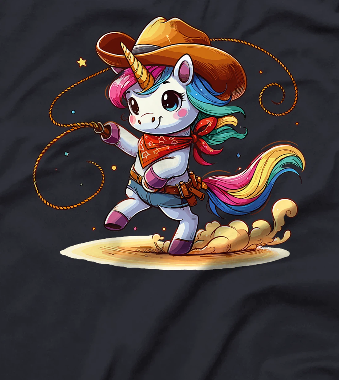 Western Rodeo Cowboy Hat Unicorn Texas Animals Premium T-Shirt