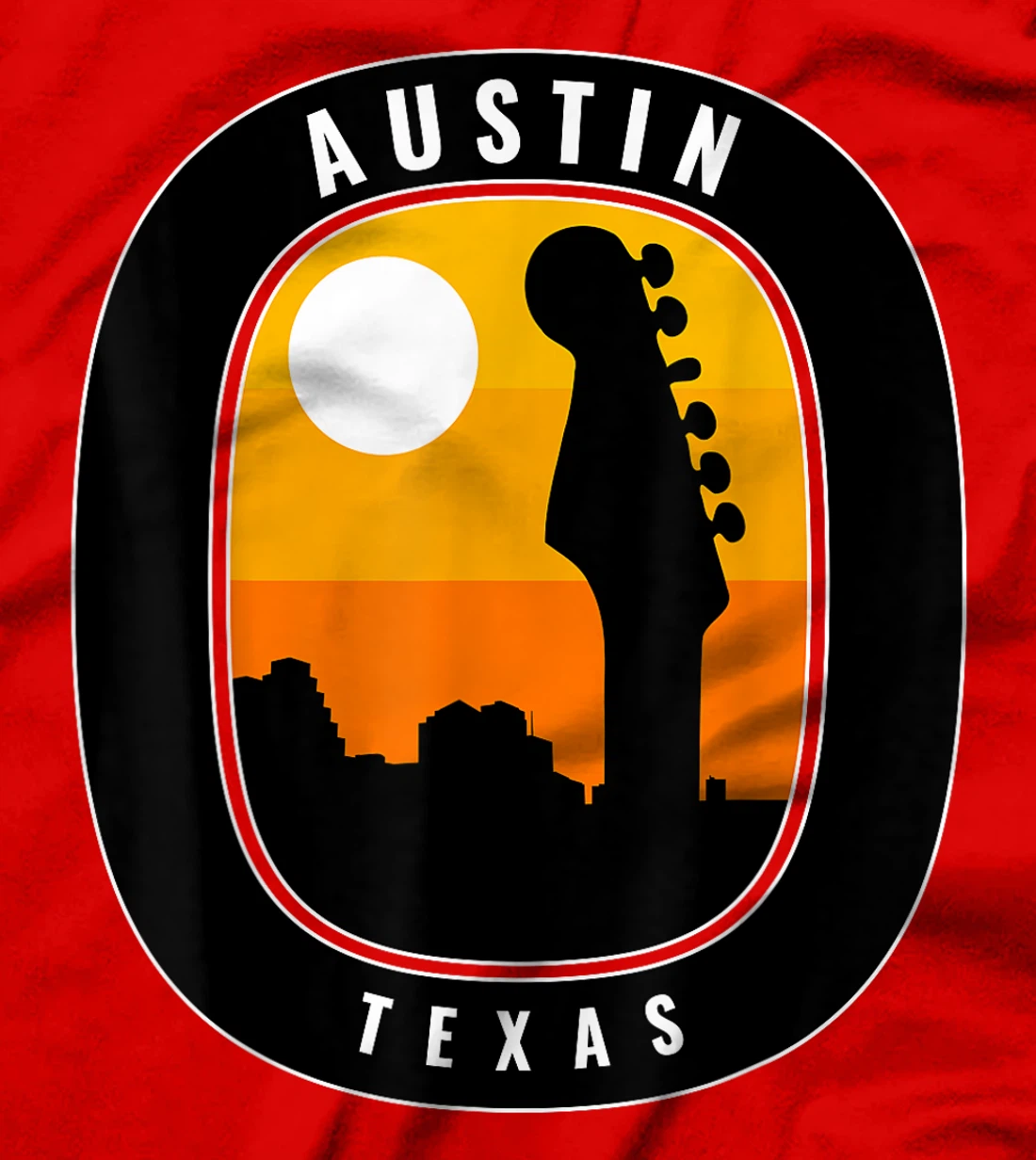 Austin Texas Guitar Sunrise T-Shirt