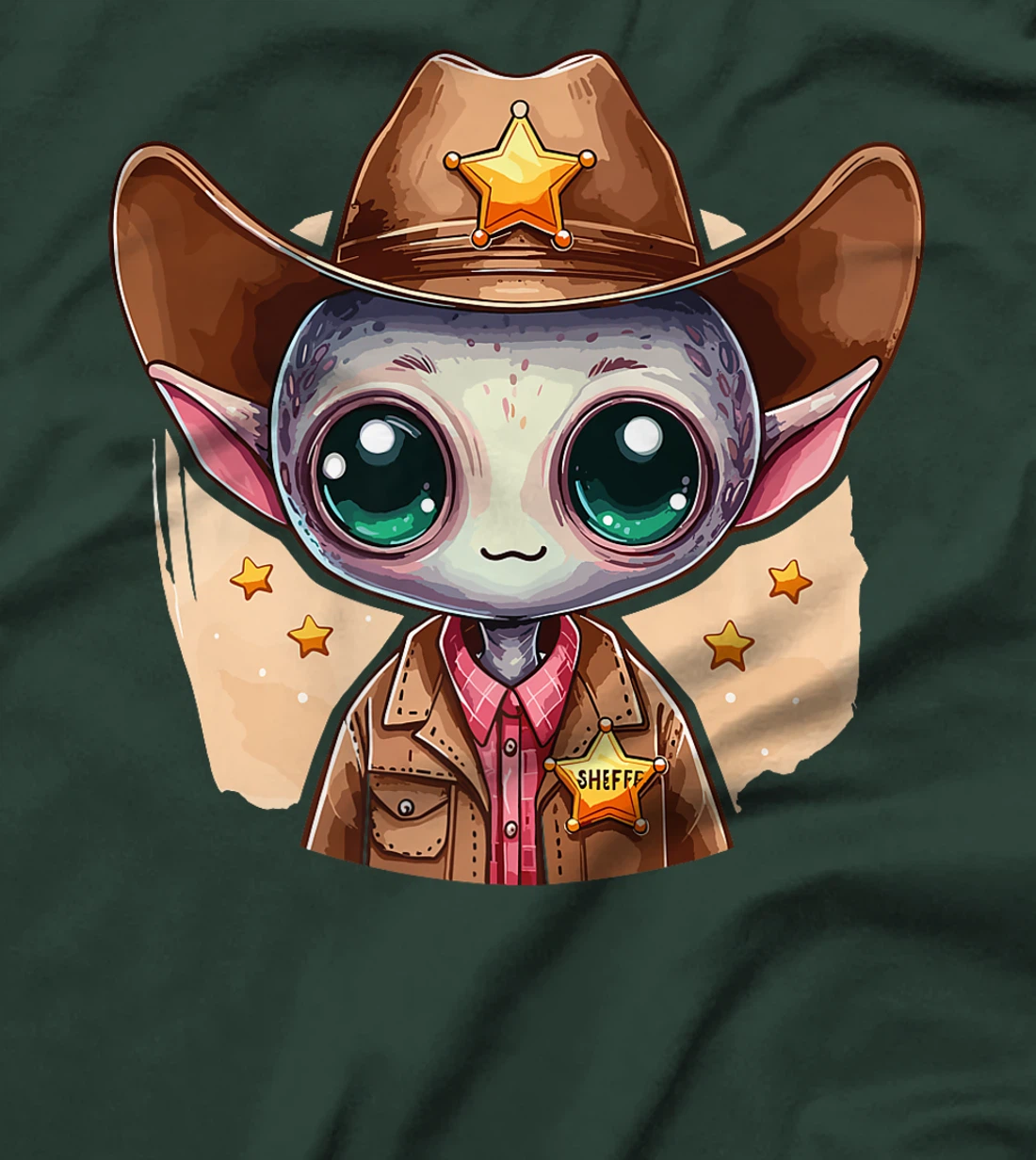 Western Rodeo Cowboy Hat Alien Texas Animals Premium T-Shirt