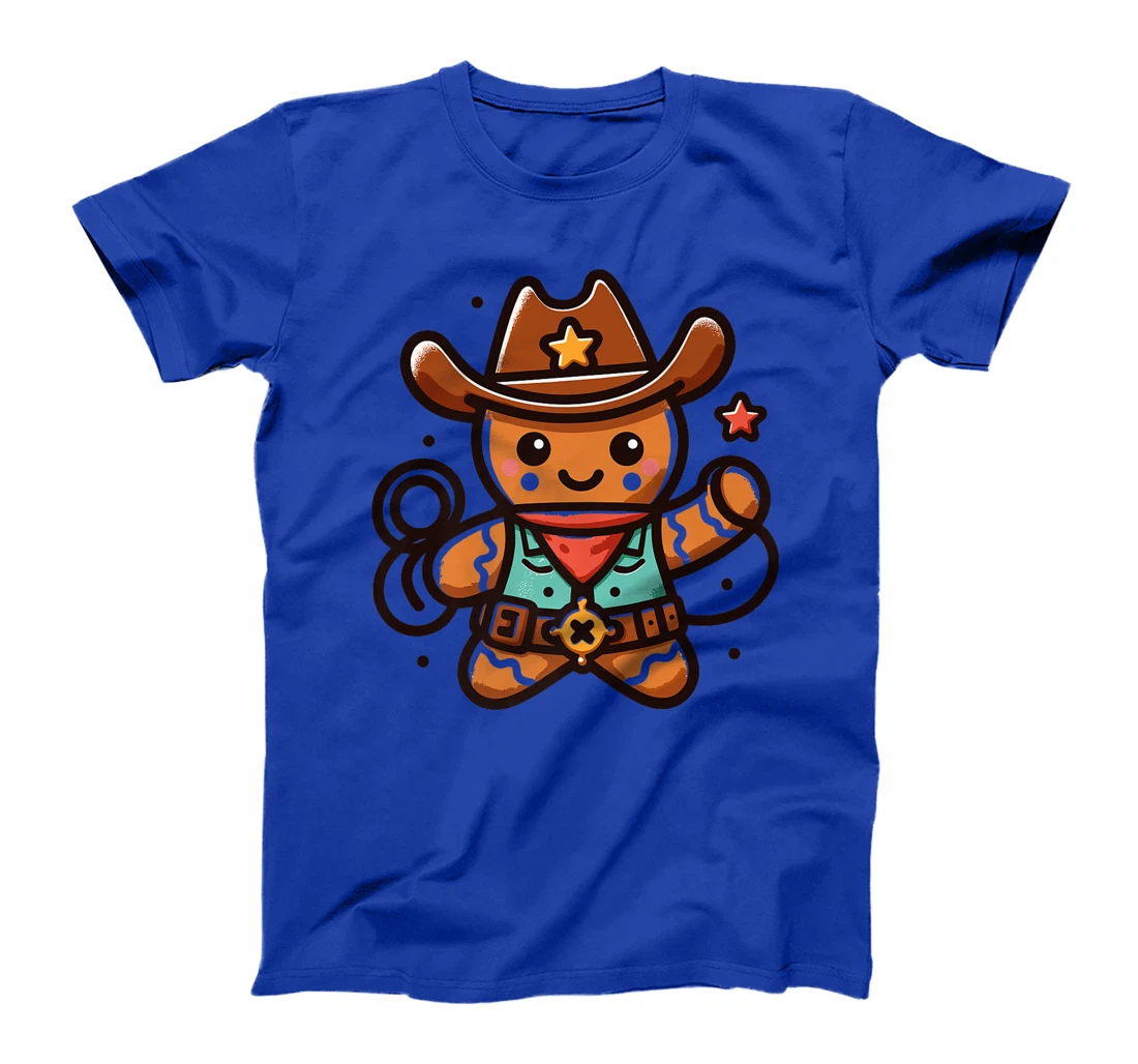 Womens Western Rodeo Cowboy Hat Gingerbread Man Texas Animals T-Shirt