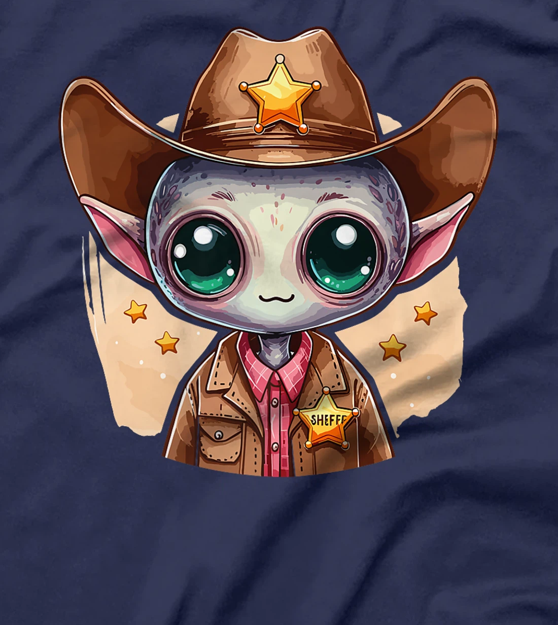 Western Rodeo Cowboy Hat Alien Texas Animals Premium T-Shirt