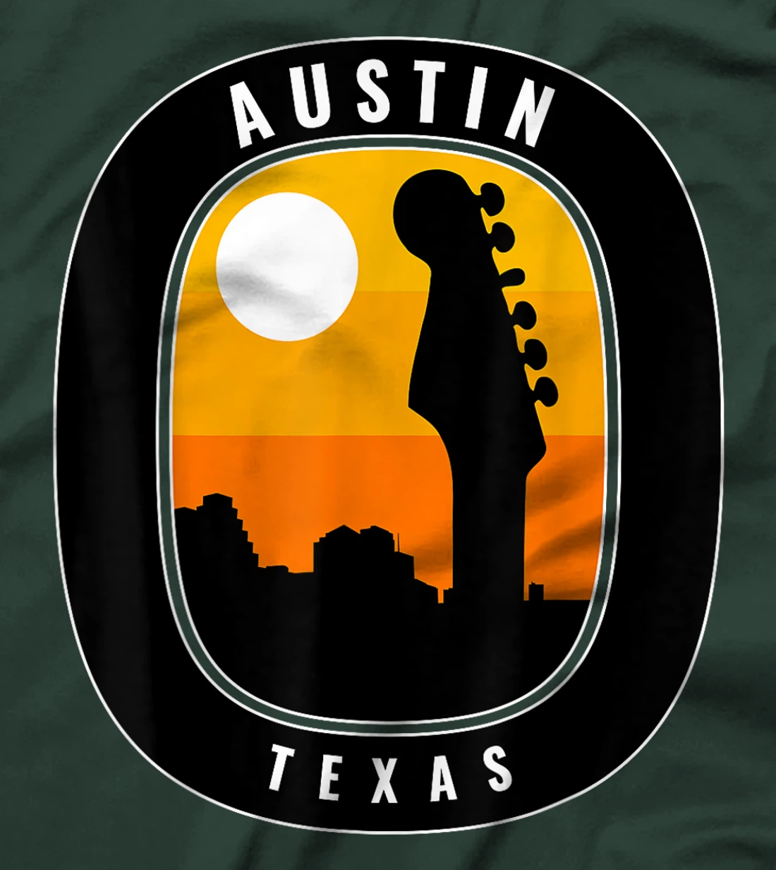 Austin Texas Guitar Sunrise T-Shirt