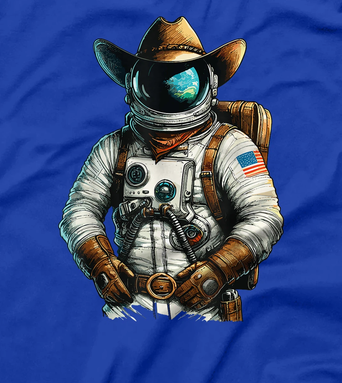 Western Rodeo Cowboy Hat Astronaut Texas Animals T-Shirt