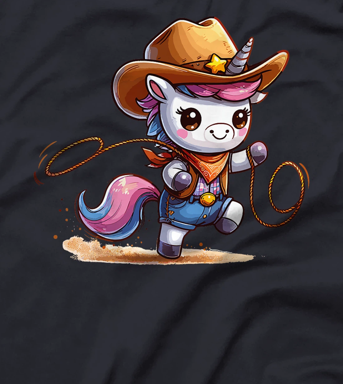 Western Rodeo Cowboy Hat Unicorn Texas Animals Premium T-Shirt