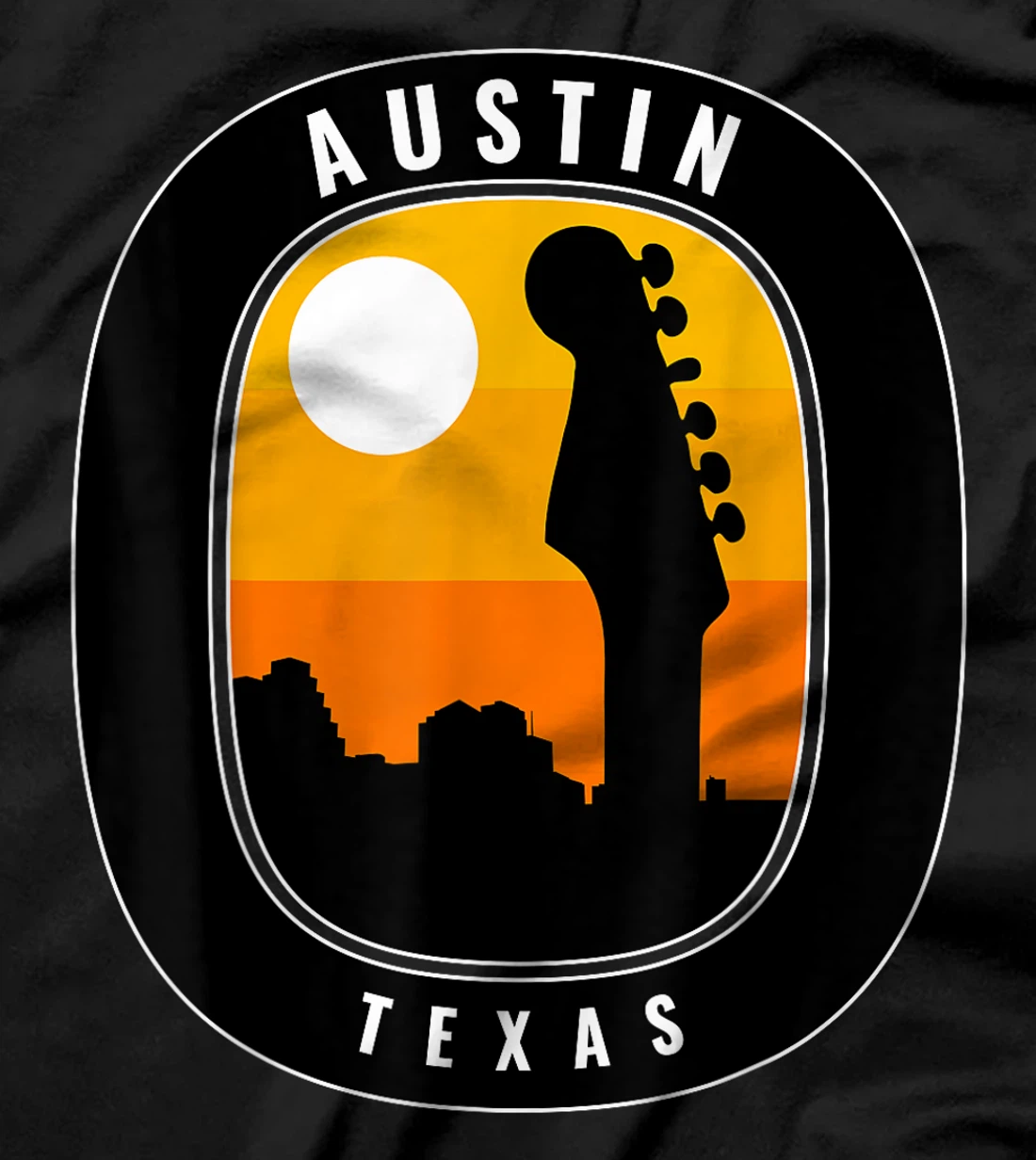 Austin Texas Guitar Sunrise T-Shirt
