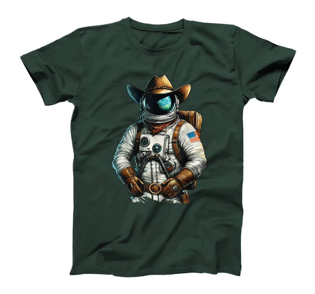 Western Rodeo Cowboy Hat Astronaut Texas Animals T-Shirt