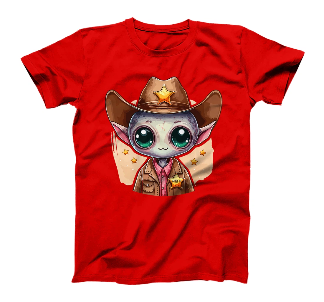 Western Rodeo Cowboy Hat Alien Texas Animals Premium T-Shirt