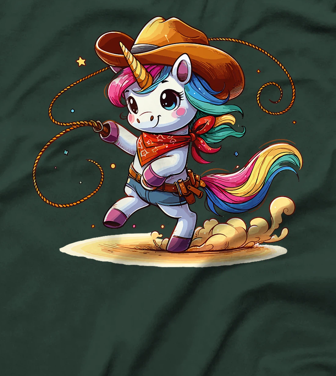 Western Rodeo Cowboy Hat Unicorn Texas Animals Premium T-Shirt