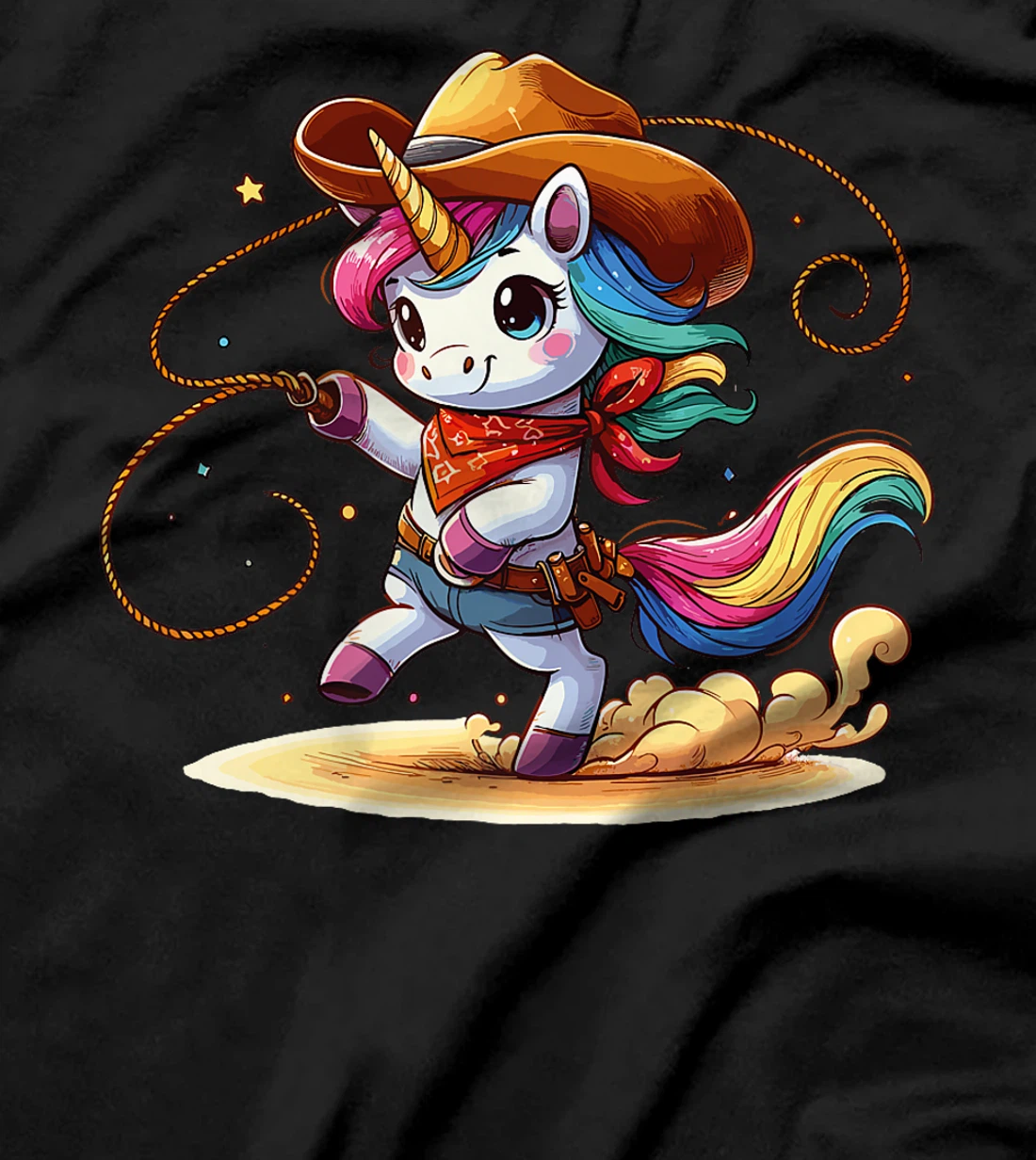 Western Rodeo Cowboy Hat Unicorn Texas Animals Premium T-Shirt