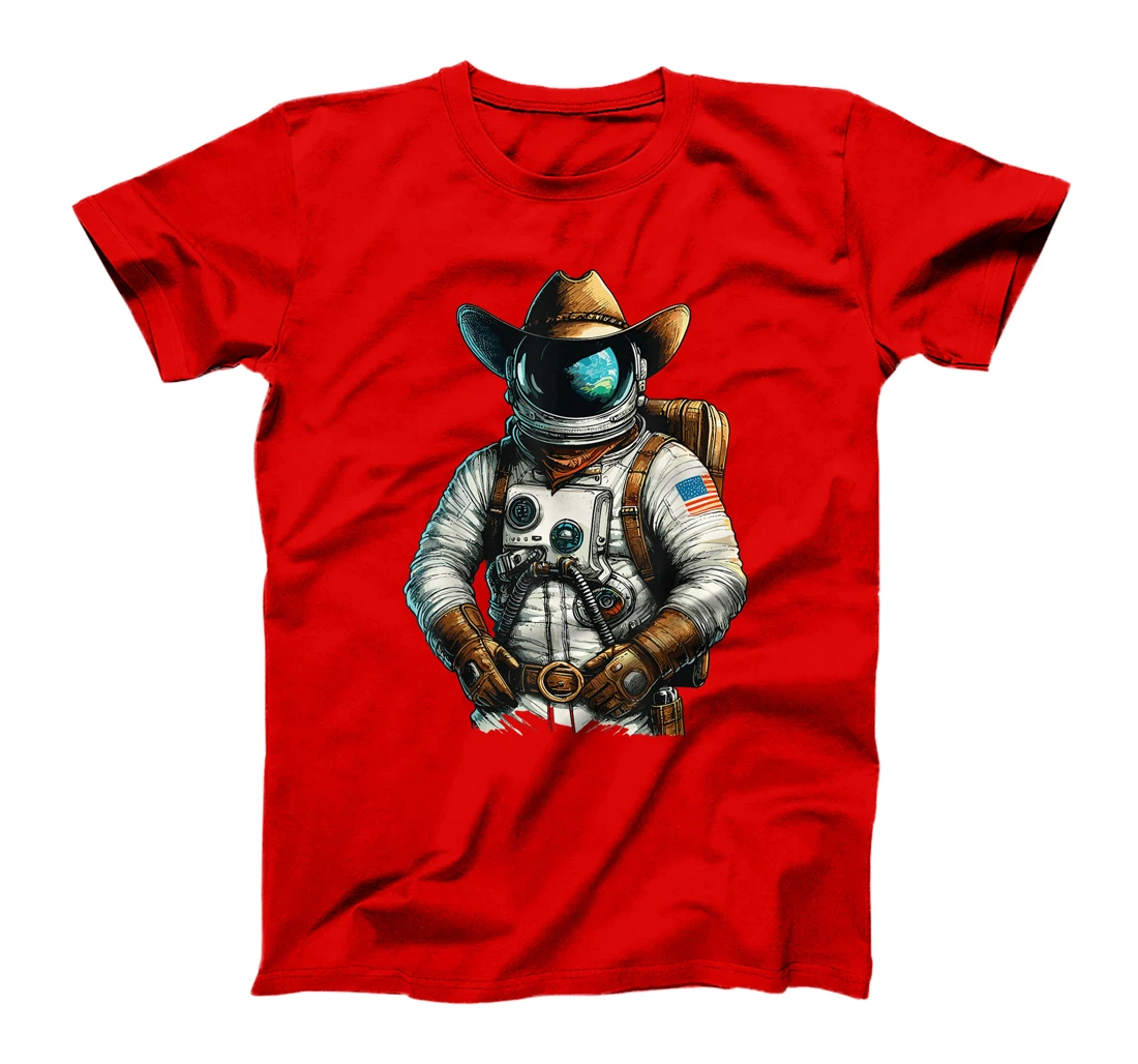 Western Rodeo Cowboy Hat Astronaut Texas Animals T-Shirt