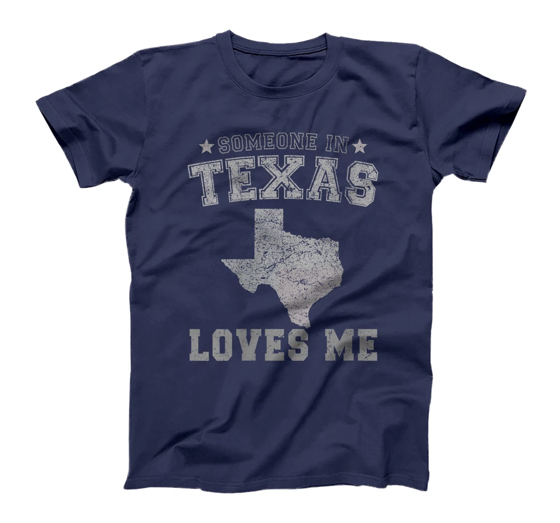 Womens Someone In Texas Loves Me Heart Vintage State T-Shirt