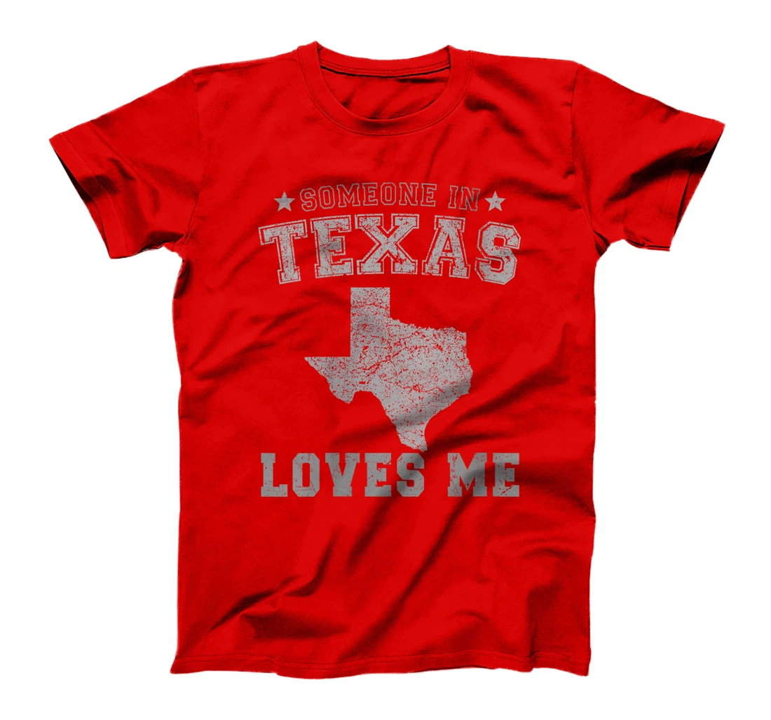 Womens Someone In Texas Loves Me Heart Vintage State T-Shirt