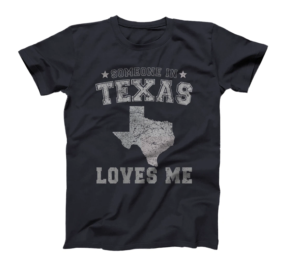 Womens Someone In Texas Loves Me Heart Vintage State T-Shirt