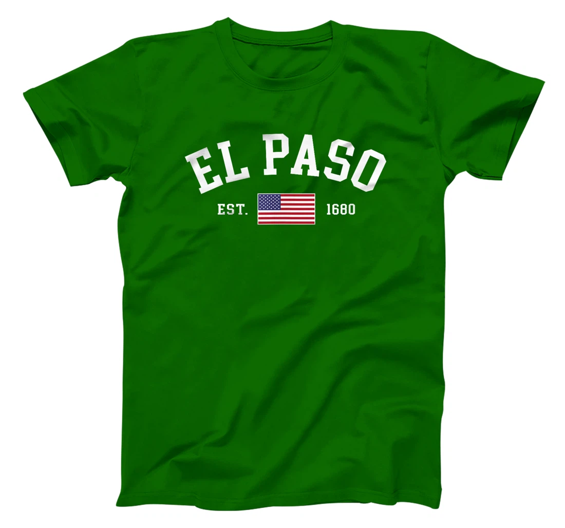El Paso Texas July 4th US Flag Patriotic Retro Mens Womens T-Shirt
