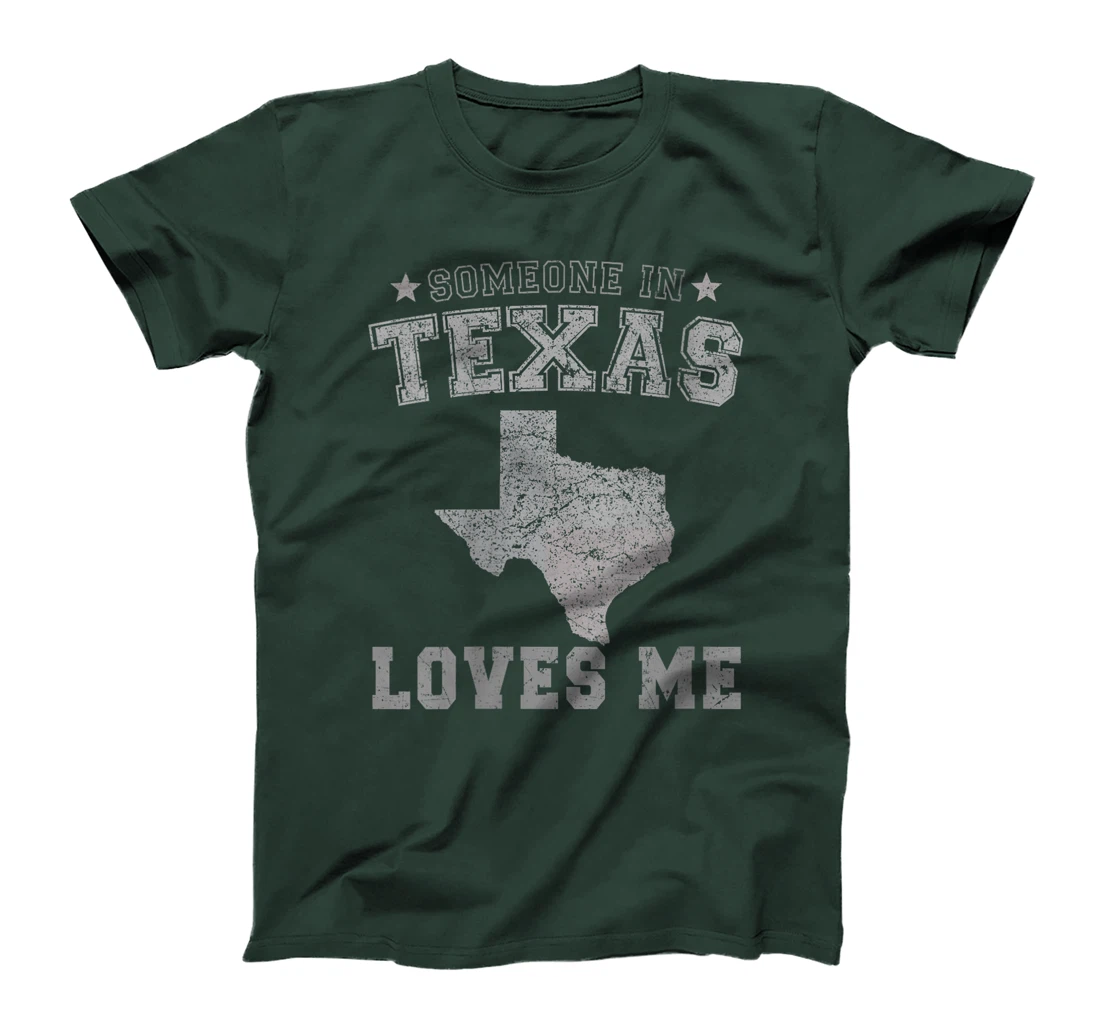 Womens Someone In Texas Loves Me Heart Vintage State T-Shirt