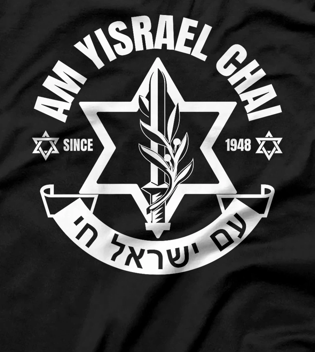 Am Yisrael Chai Israel 1948 Jewish Magen David Hebrew IDF Premium T-Shirt