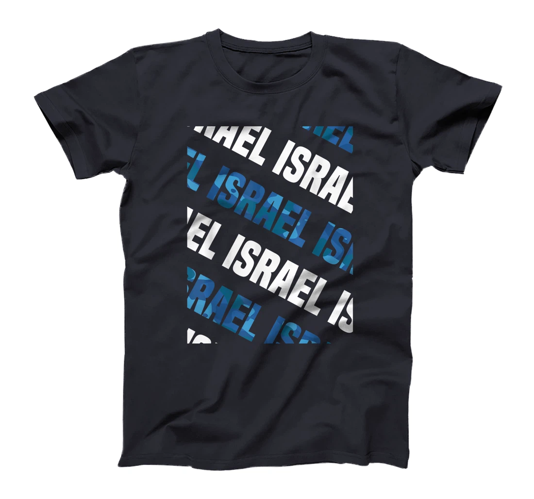 Israel Camo Pattern Blue Camouflage T-Shirt