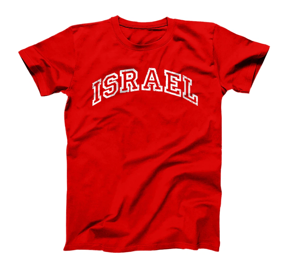 Womens Israel Minimalist Vintage Inspired Retro Varsity Style T-Shirt