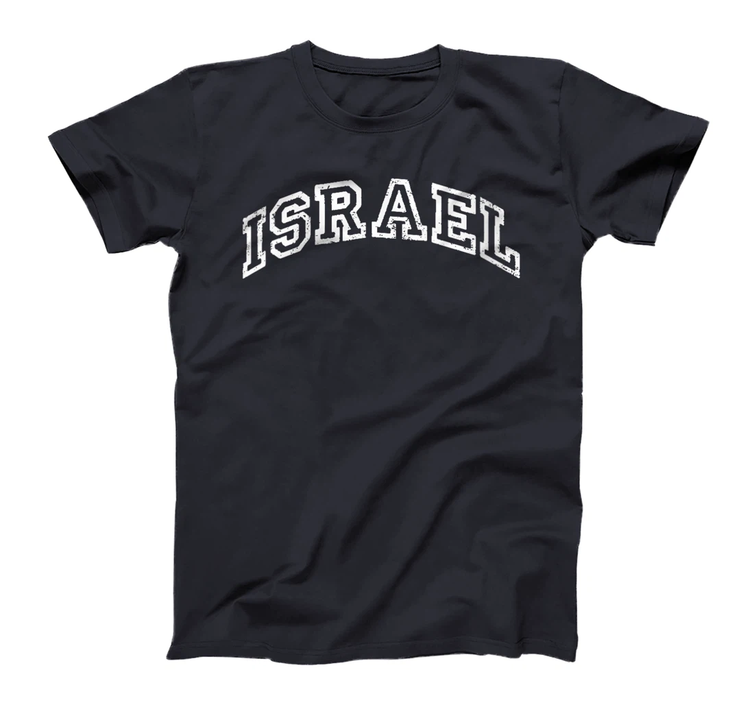 Womens Israel Minimalist Vintage Inspired Retro Varsity Style T-Shirt