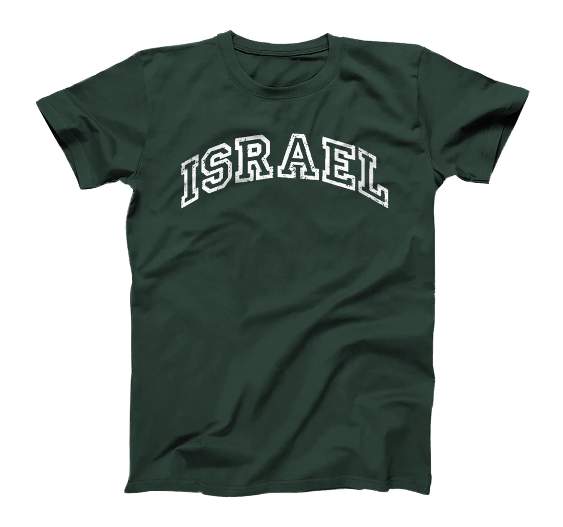 Womens Israel Minimalist Vintage Inspired Retro Varsity Style T-Shirt