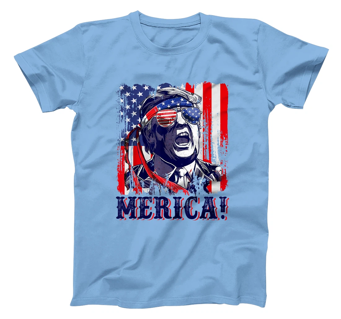 Womens Trump Merica 4th of July American Flag Murica 'Merica Gifts T-Shirt