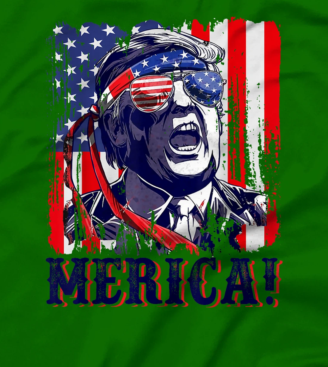 Womens Trump Merica 4th of July American Flag Murica 'Merica Gifts T-Shirt