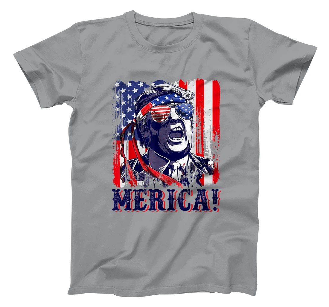Womens Trump Merica 4th of July American Flag Murica 'Merica Gifts T-Shirt