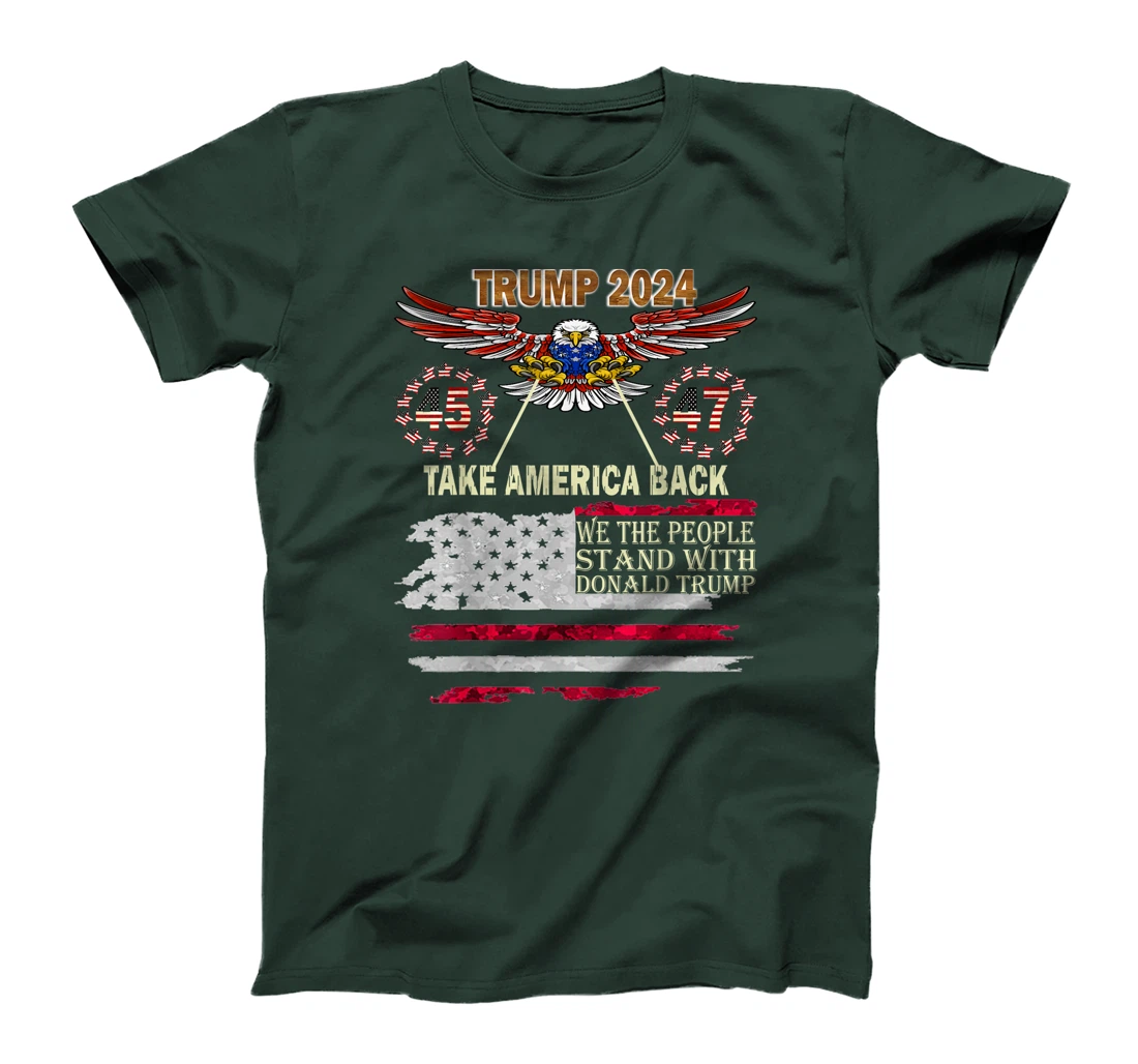 Trump Take America Back 2024 Vintage 45 47 American Flag T-Shirt