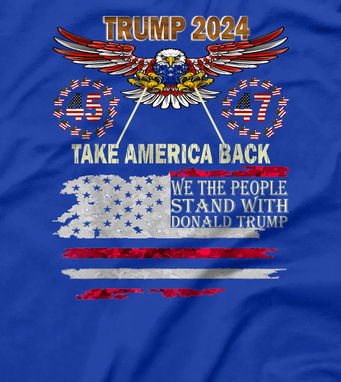 Trump Take America Back 2024 Vintage 45 47 American Flag T-Shirt