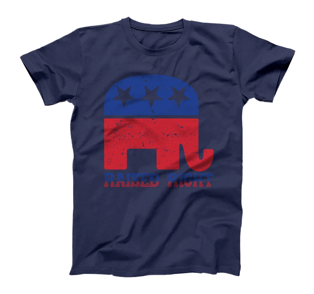 Trump T-shirt Raised Right Republican Elephant Pro Trump T-Shirt