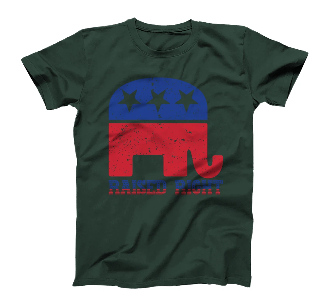 Trump T-shirt Raised Right Republican Elephant Pro Trump T-Shirt