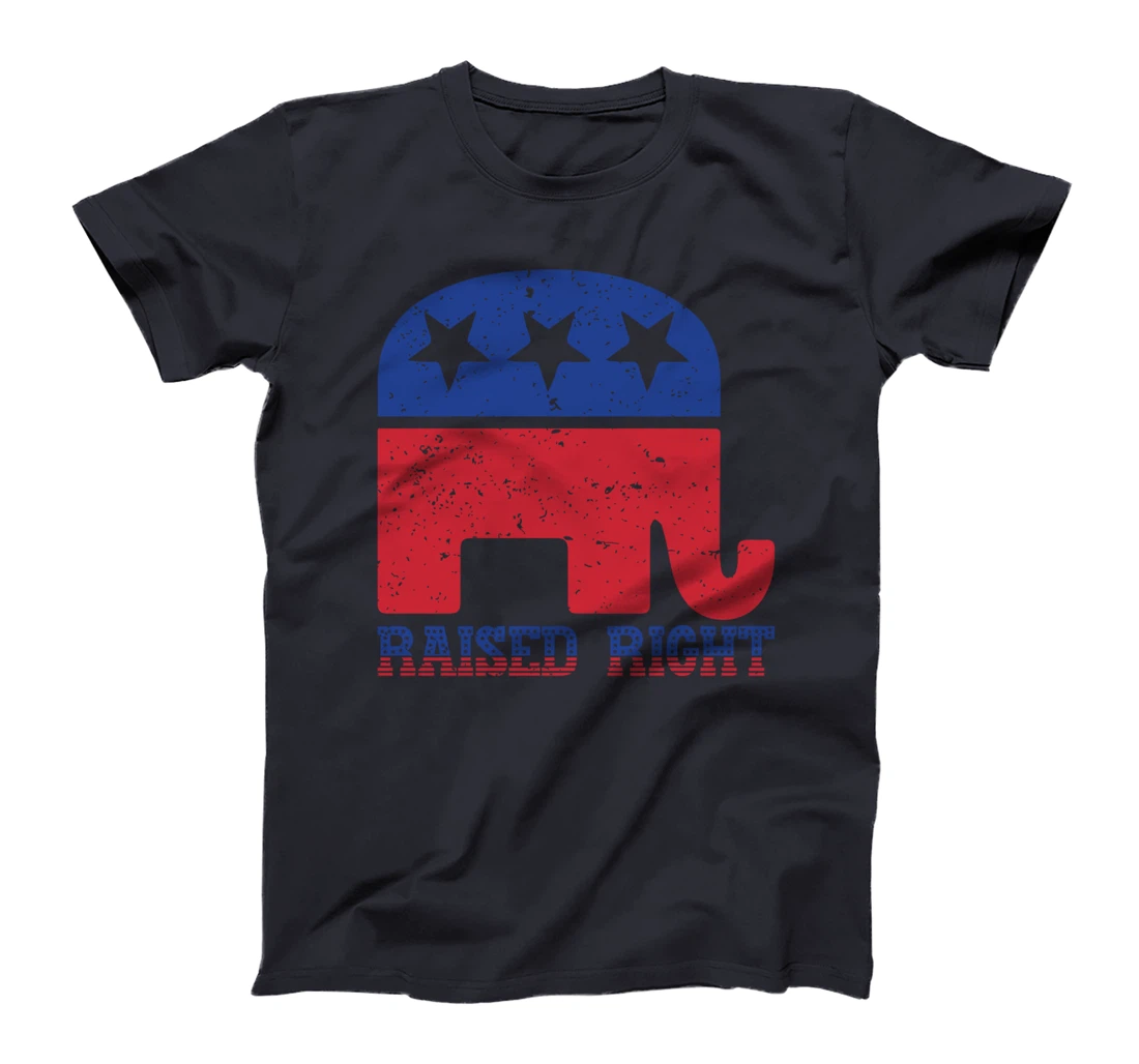 Trump T-shirt Raised Right Republican Elephant Pro Trump T-Shirt