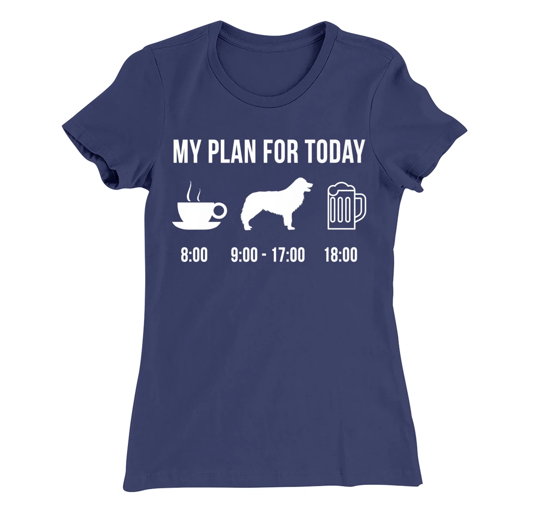 Pet Border Collie Dog Puppy My Plan For Today T-Shirt, Women T-Shirt