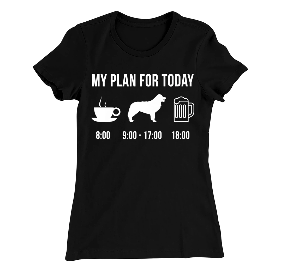Pet Border Collie Dog Puppy My Plan For Today T-Shirt, Women T-Shirt